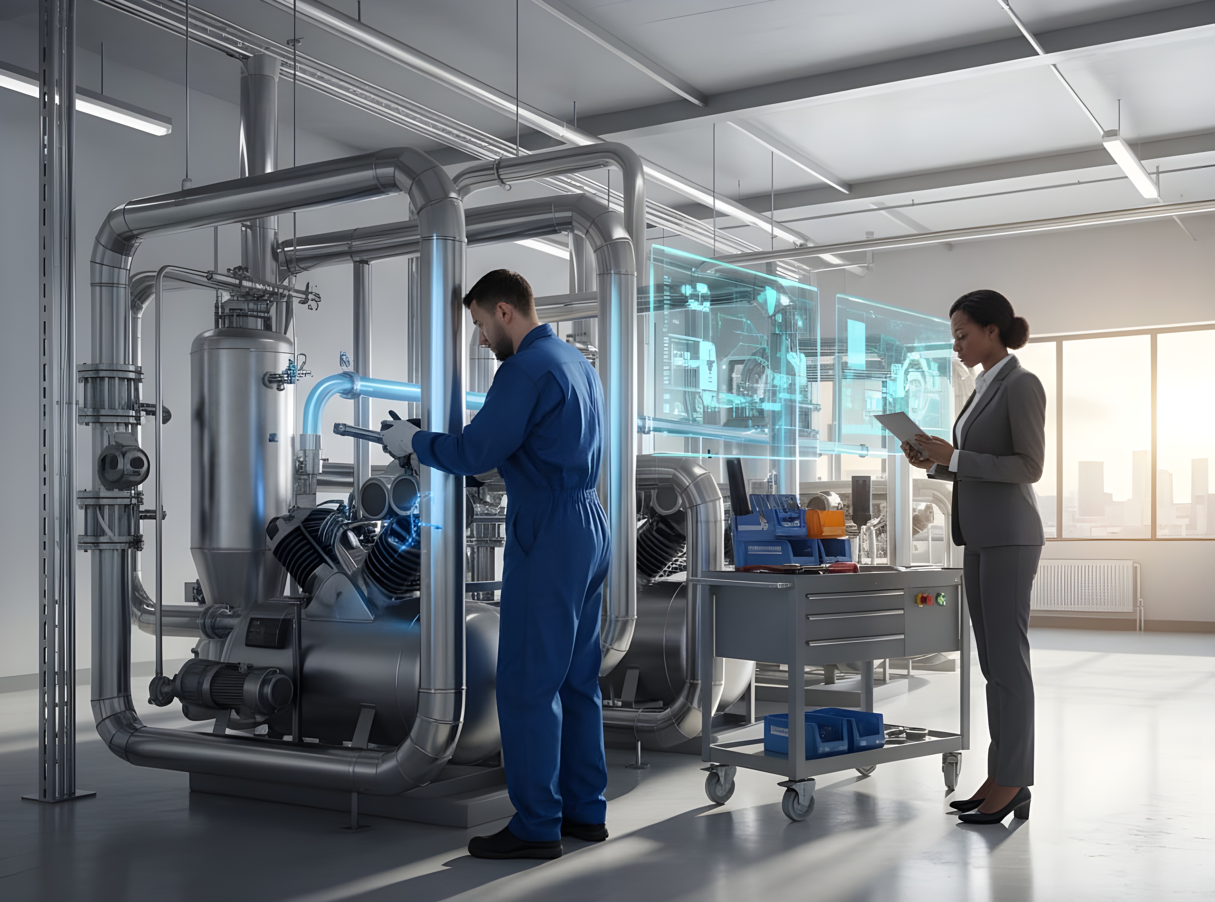 Installation industrielle d'air comprimé avec technicien A2S